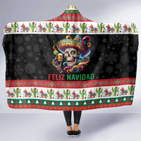 Mexican Sugar Skull Hooded Blanket Feliz Navidad Mexico - Wonder Print Shop