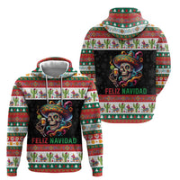 Mexican Sugar Skull Hoodie Feliz Navidad Mexico - Wonder Print Shop
