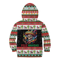 Mexican Sugar Skull Kid Hoodie Feliz Navidad Mexico - Wonder Print Shop