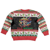 Mexican Sugar Skull Kid Ugly Christmas Sweater Feliz Navidad Mexico - Wonder Print Shop