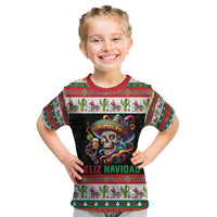 Mexican Sugar Skull Kid T Shirt Feliz Navidad Mexico - Wonder Print Shop