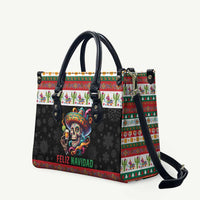 Mexican Sugar Skull Leather Bag Feliz Navidad Mexico - Wonder Print Shop
