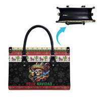 Mexican Sugar Skull Leather Bag Feliz Navidad Mexico - Wonder Print Shop