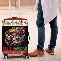 Mexican Sugar Skull Luggage Cover Feliz Navidad Mexico - Wonder Print Shop