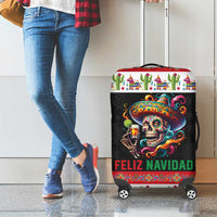 Mexican Sugar Skull Luggage Cover Feliz Navidad Mexico - Wonder Print Shop