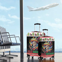Mexican Sugar Skull Luggage Cover Feliz Navidad Mexico - Wonder Print Shop