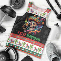 Mexican Sugar Skull Men Tank Top Feliz Navidad Mexico - Wonder Print Shop