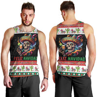 Mexican Sugar Skull Men Tank Top Feliz Navidad Mexico - Wonder Print Shop