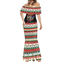 Mexican Sugar Skull Mermaid Dress Feliz Navidad Mexico - Wonder Print Shop