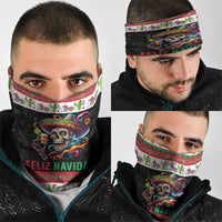 Mexican Sugar Skull Neck Gaiter Feliz Navidad Mexico - Wonder Print Shop