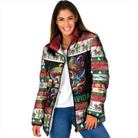 Mexican Sugar Skull Padded Jacket Feliz Navidad Mexico - Wonder Print Shop
