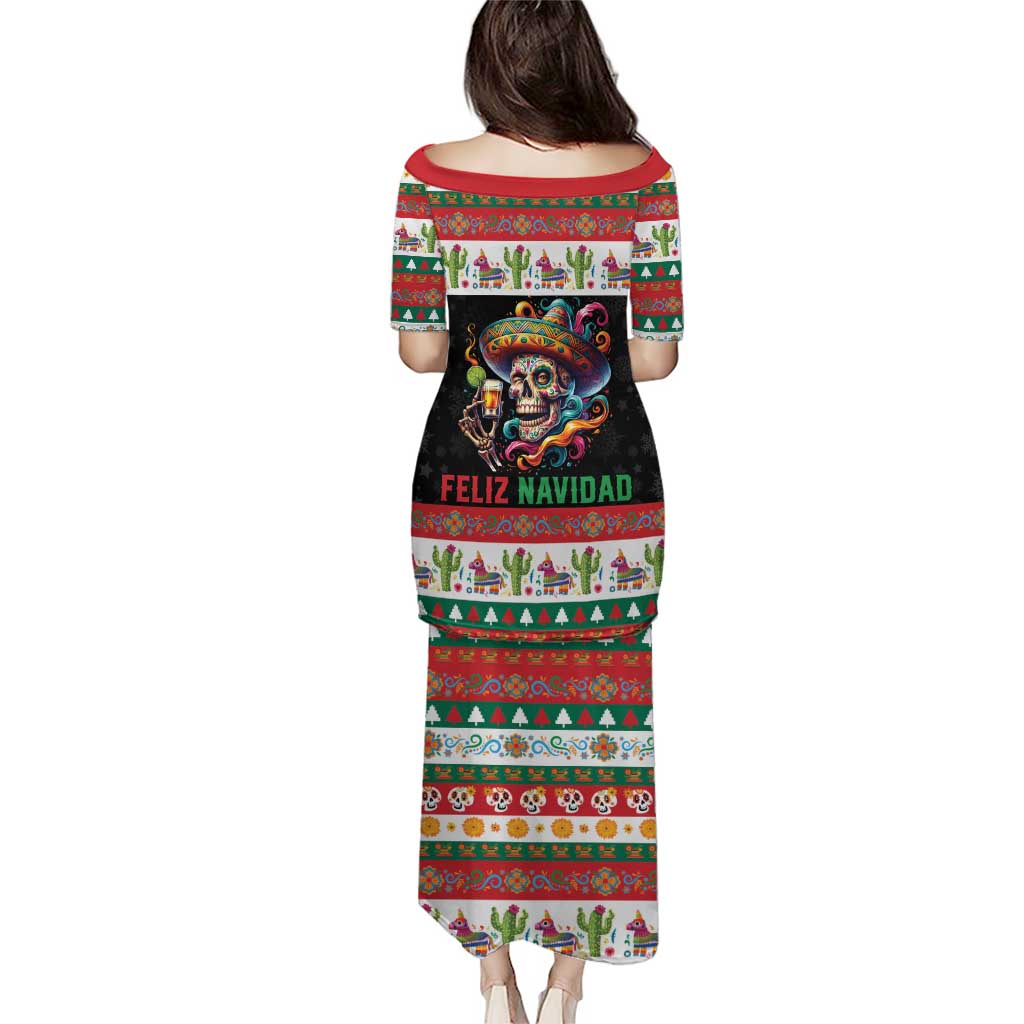 Mexican Sugar Skull Puletasi Feliz Navidad Mexico - Wonder Print Shop