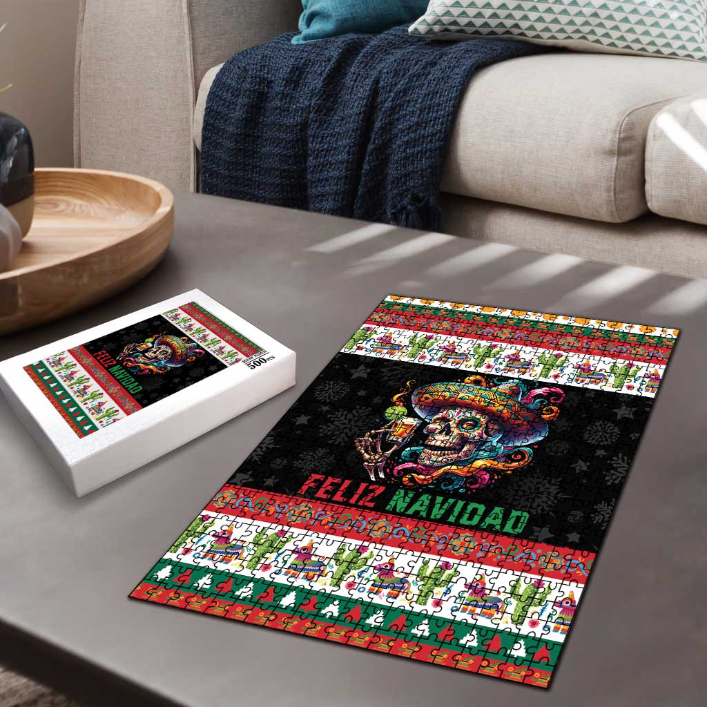Mexican Sugar Skull Puzzle Feliz Navidad Mexico - Wonder Print Shop
