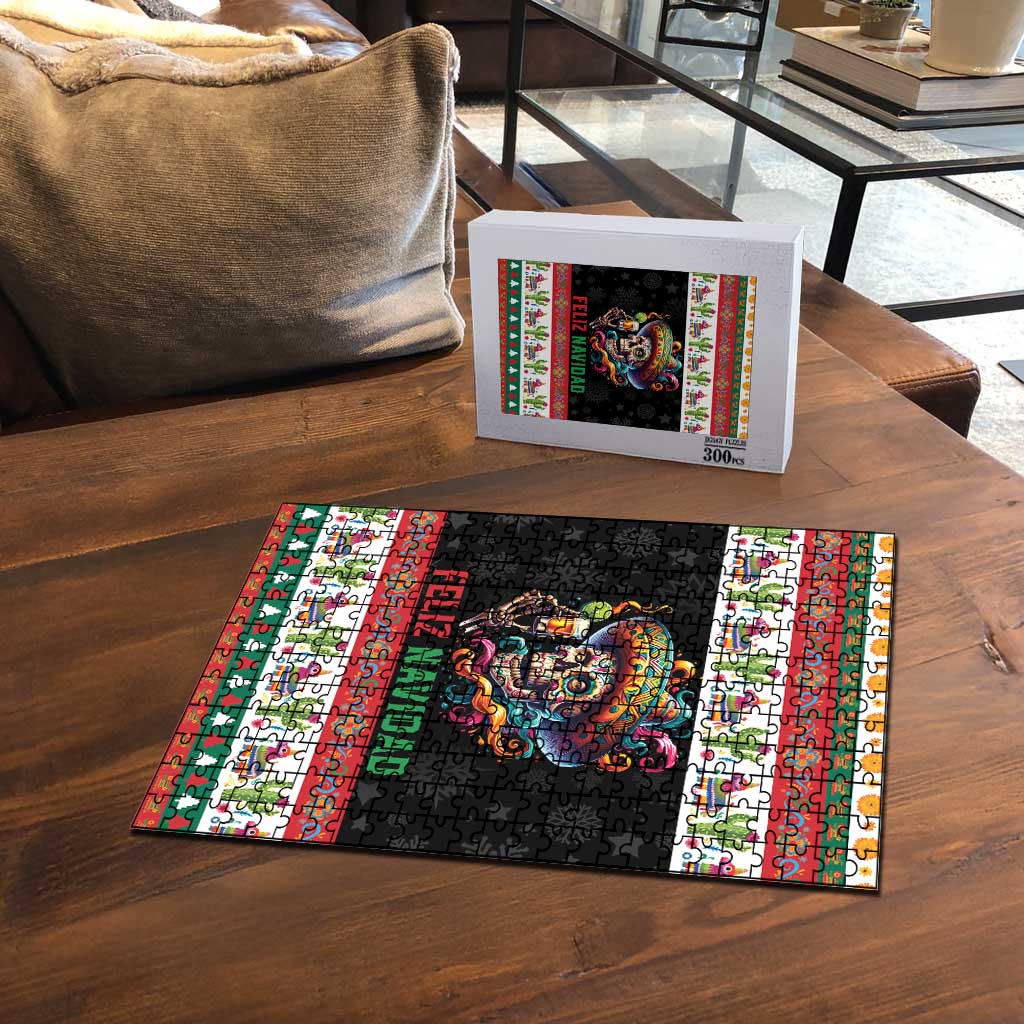 Mexican Sugar Skull Puzzle Feliz Navidad Mexico - Wonder Print Shop