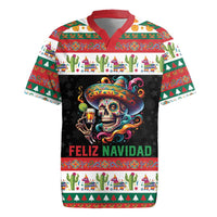 Mexican Sugar Skull Rugby Jersey Feliz Navidad Mexico - Wonder Print Shop