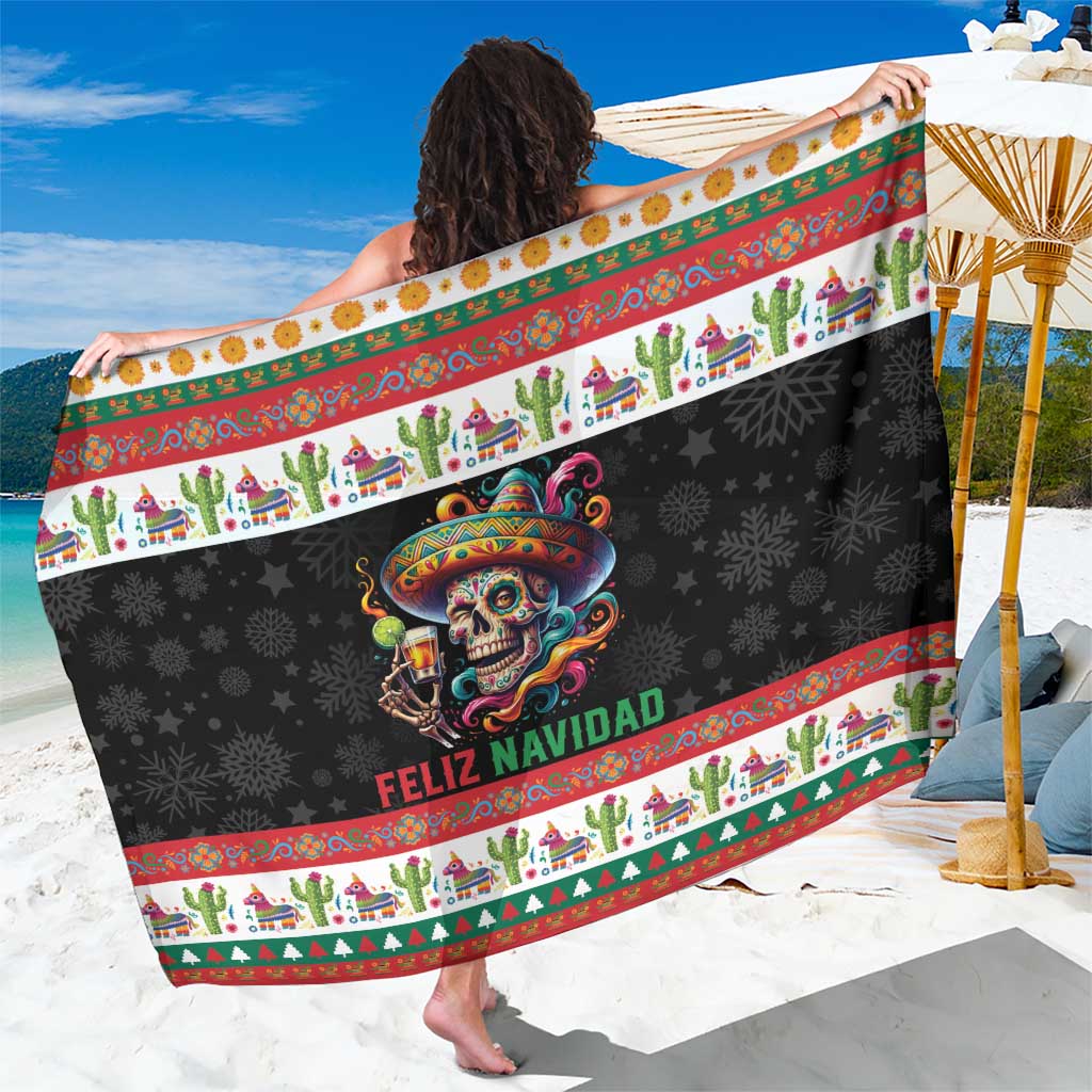 Mexican Sugar Skull Sarong Feliz Navidad Mexico - Wonder Print Shop