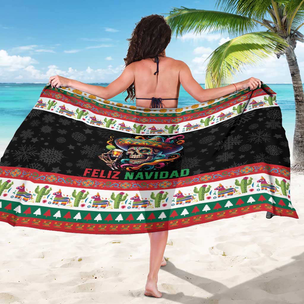Mexican Sugar Skull Sarong Feliz Navidad Mexico - Wonder Print Shop