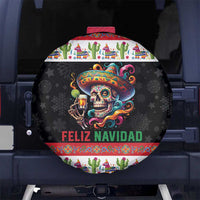 Mexican Sugar Skull Spare Tire Cover Feliz Navidad Mexico - Wonder Print Shop
