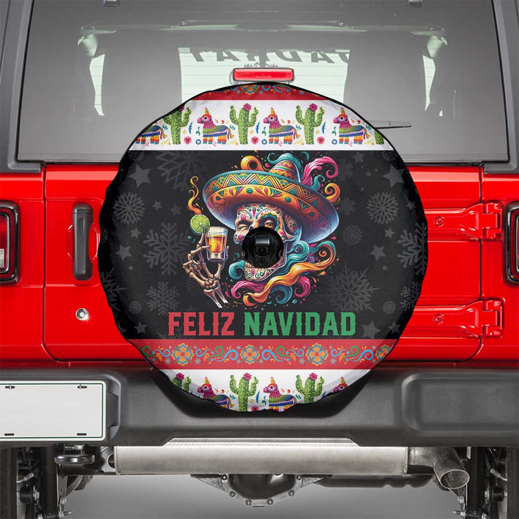 Mexican Sugar Skull Spare Tire Cover Feliz Navidad Mexico - Wonder Print Shop