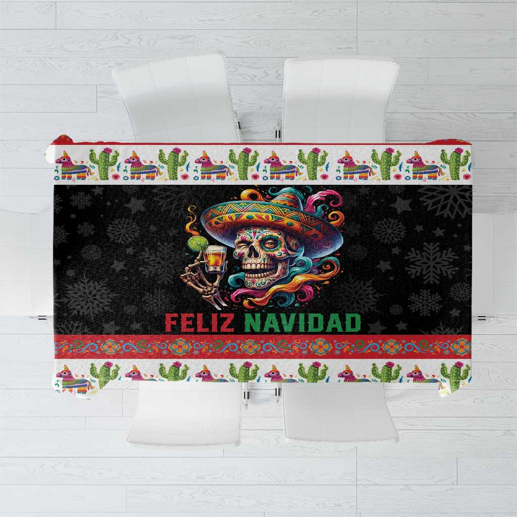 Mexican Sugar Skull Tablecloth Feliz Navidad Mexico - Wonder Print Shop