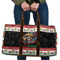 Mexican Sugar Skull Travel Bag Feliz Navidad Mexico - Wonder Print Shop