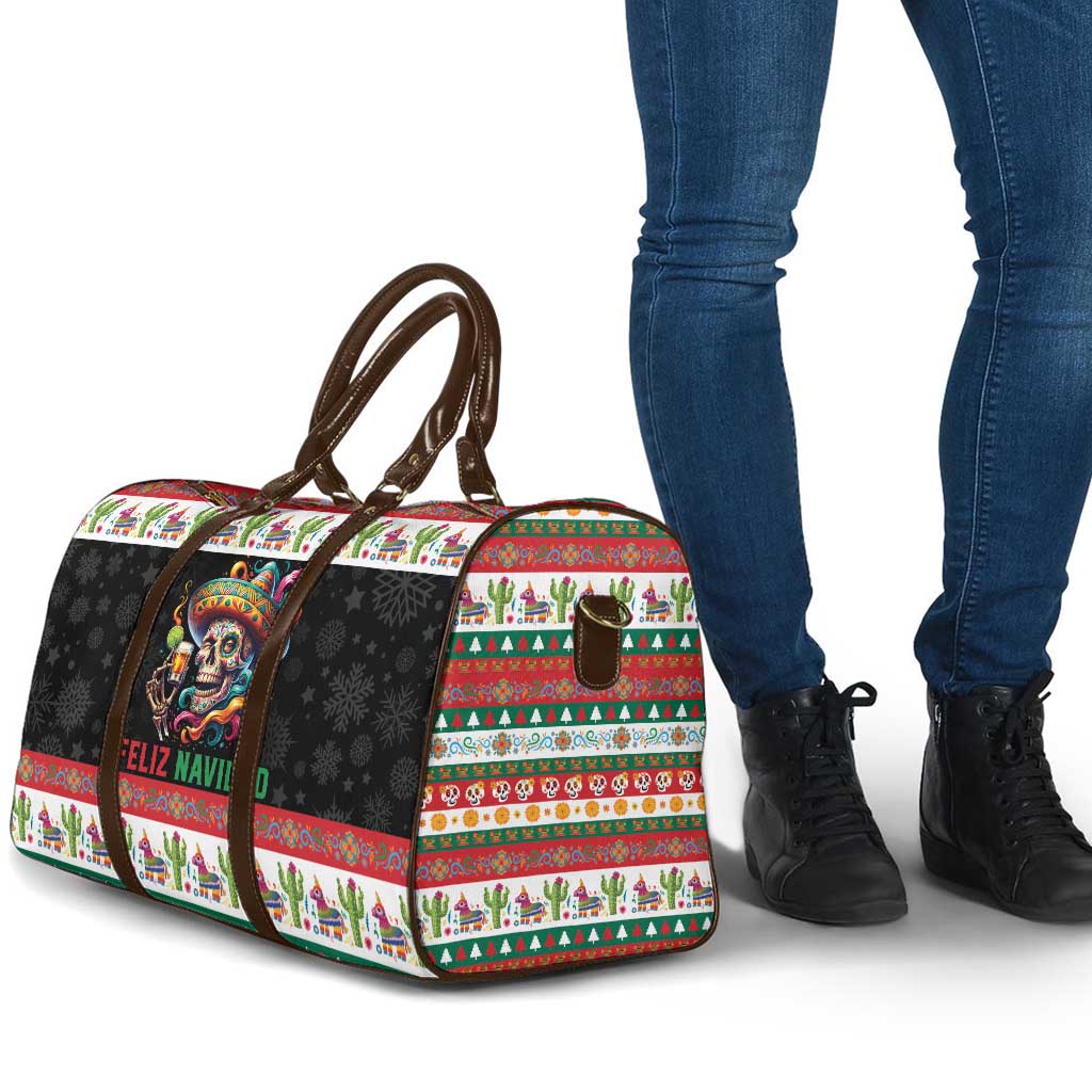 Mexican Sugar Skull Travel Bag Feliz Navidad Mexico - Wonder Print Shop