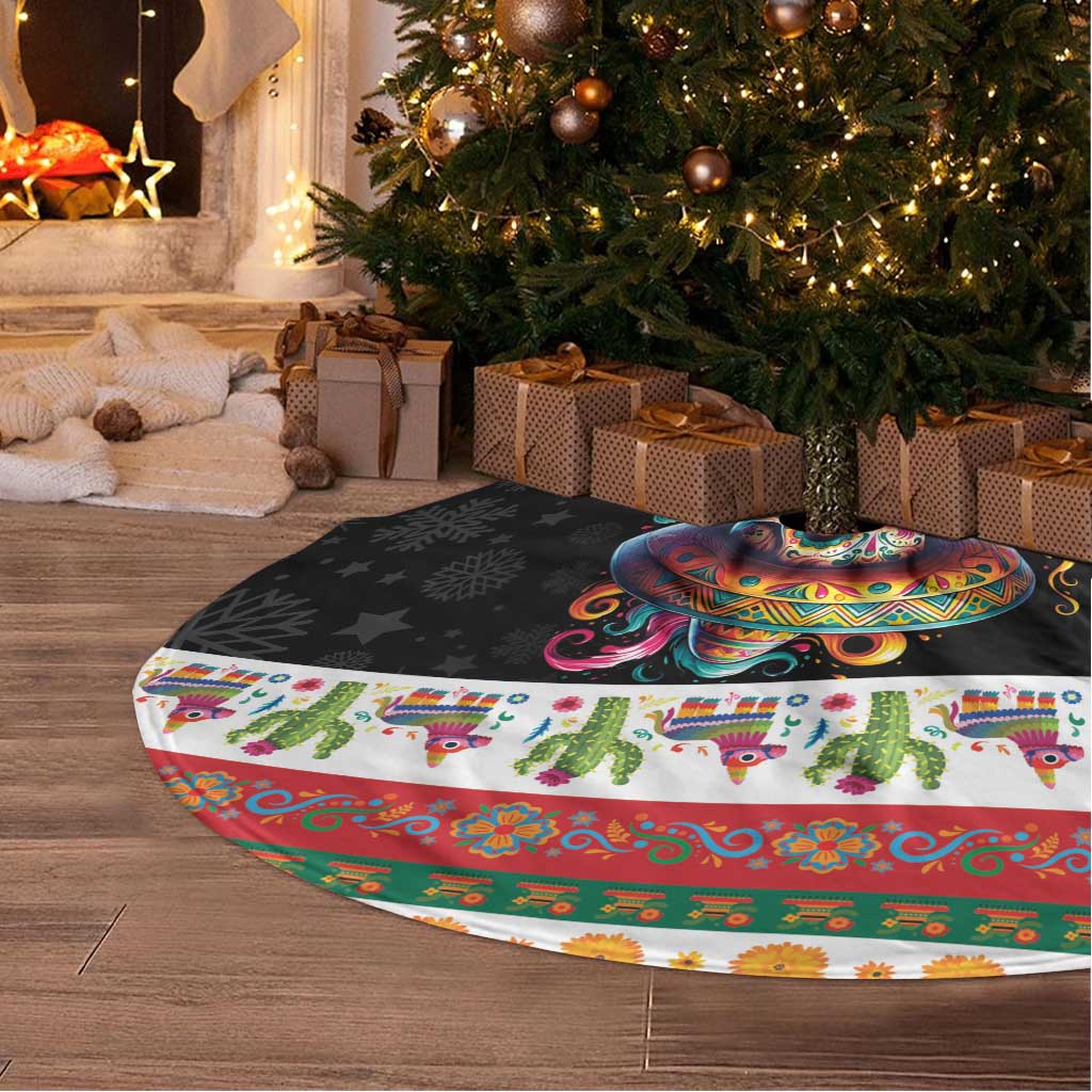 Mexican Sugar Skull Tree Skirt Feliz Navidad Mexico - Wonder Print Shop