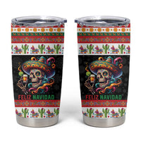Mexican Sugar Skull Tumbler Cup Feliz Navidad Mexico - Wonder Print Shop