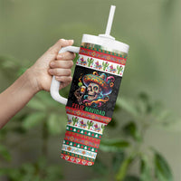 Mexican Sugar Skull Tumbler With Handle Feliz Navidad Mexico - Wonder Print Shop