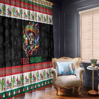 Mexican Sugar Skull Window Curtain Feliz Navidad Mexico - Wonder Print Shop