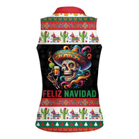 Mexican Sugar Skull Women Sleeveless Polo Shirt Feliz Navidad Mexico - Wonder Print Shop