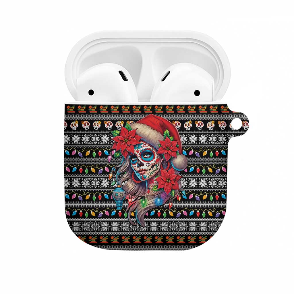 Mexican Sugar Skull Lady Christmas AirPods Case Feliz Navidad Mexico - Wonder Print Shop