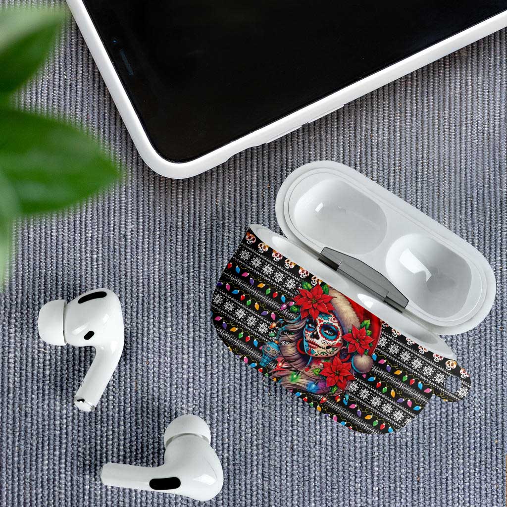 Mexican Sugar Skull Lady Christmas AirPods Case Feliz Navidad Mexico - Wonder Print Shop