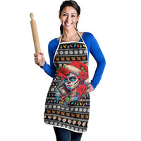 Mexican Sugar Skull Lady Christmas Apron Feliz Navidad Mexico - Wonder Print Shop