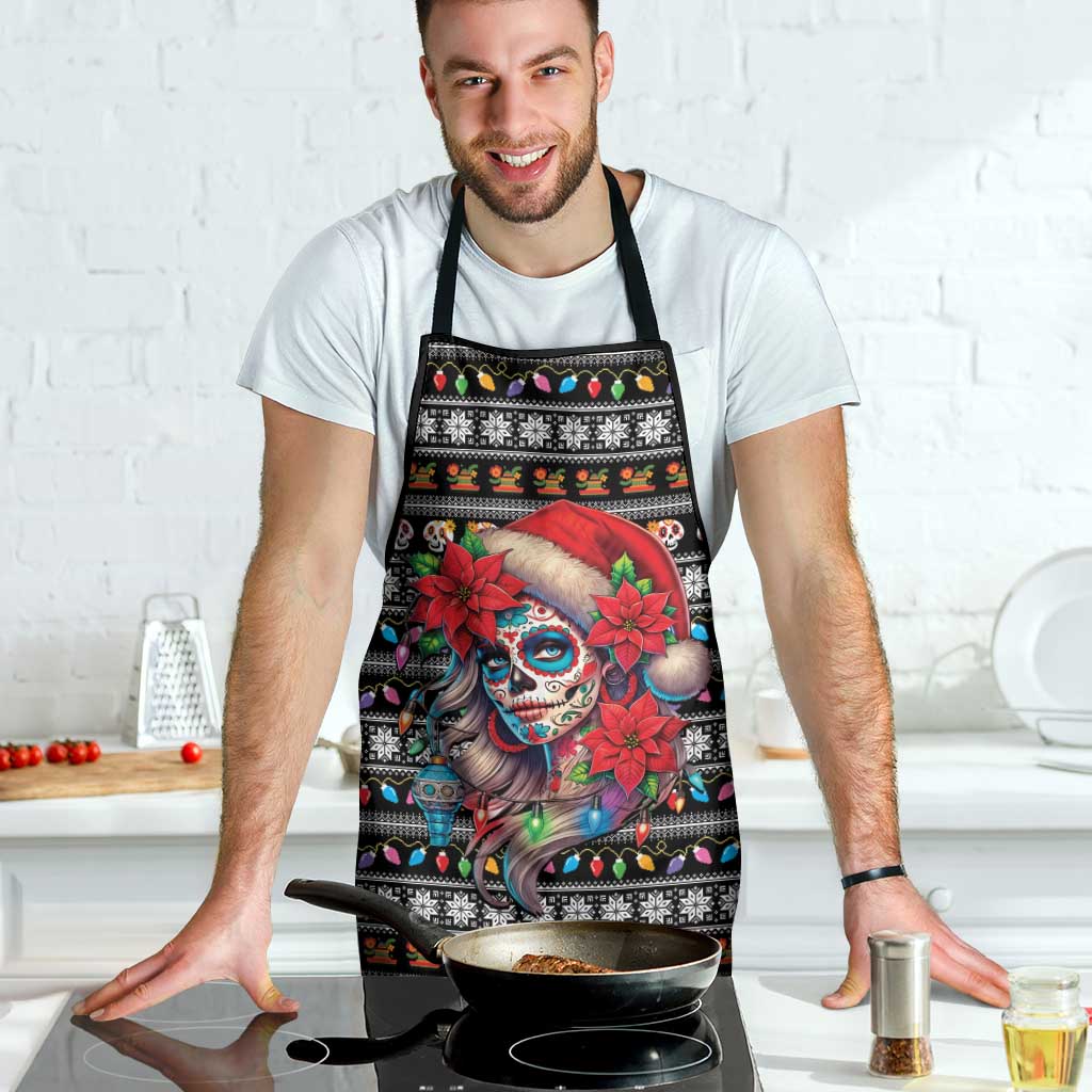 Mexican Sugar Skull Lady Christmas Apron Feliz Navidad Mexico - Wonder Print Shop