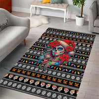 Mexican Sugar Skull Lady Christmas Area Rug Feliz Navidad Mexico - Wonder Print Shop