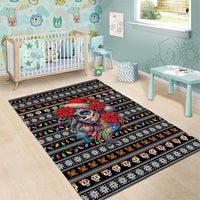 Mexican Sugar Skull Lady Christmas Area Rug Feliz Navidad Mexico - Wonder Print Shop