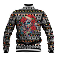 Mexican Sugar Skull Lady Christmas Baseball Jacket Feliz Navidad Mexico - Wonder Print Shop