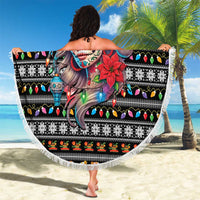 Mexican Sugar Skull Lady Christmas Beach Blanket Feliz Navidad Mexico - Wonder Print Shop