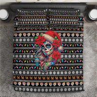 Mexican Sugar Skull Lady Christmas Bedding Set Feliz Navidad Mexico - Wonder Print Shop