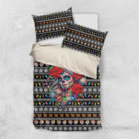 Mexican Sugar Skull Lady Christmas Bedding Set Feliz Navidad Mexico - Wonder Print Shop