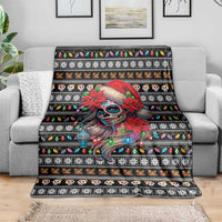 Mexican Sugar Skull Lady Christmas Blanket Feliz Navidad Mexico - Wonder Print Shop