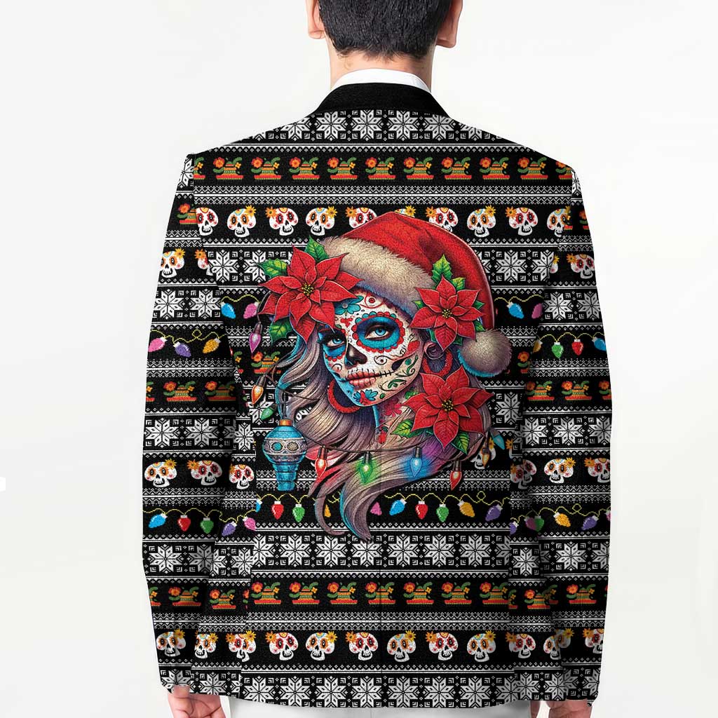 Mexican Sugar Skull Lady Christmas Blazer Feliz Navidad Mexico - Wonder Print Shop