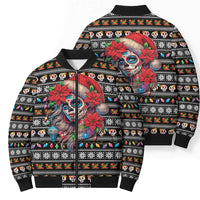 Mexican Sugar Skull Lady Christmas Bomber Puffer Jacket Feliz Navidad Mexico - Wonder Print Shop