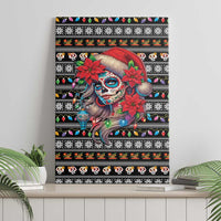 Mexican Sugar Skull Lady Christmas Canvas Wall Art Feliz Navidad Mexico - Wonder Print Shop