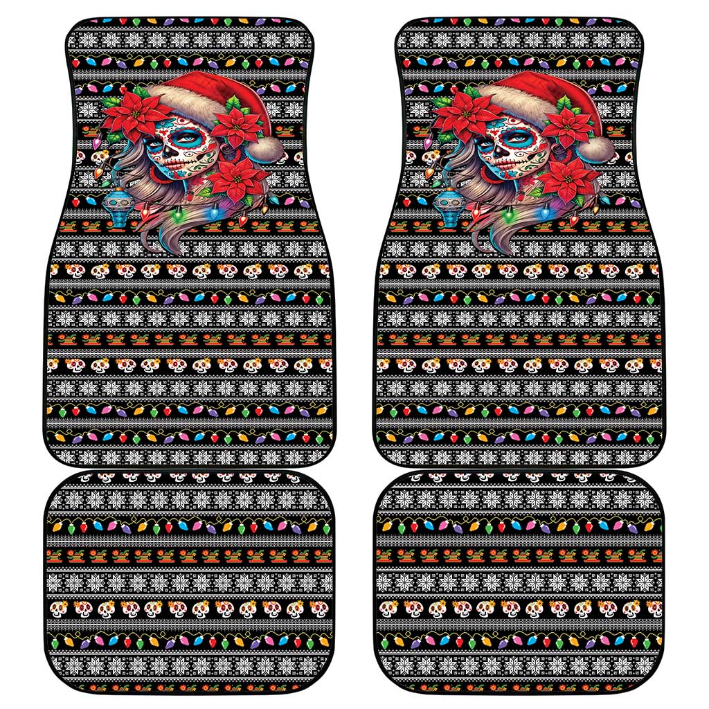 Mexican Sugar Skull Lady Christmas Car Mats Feliz Navidad Mexico - Wonder Print Shop