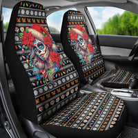 Mexican Sugar Skull Lady Christmas Car Seat Cover Feliz Navidad Mexico - Wonder Print Shop