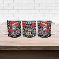 Mexican Sugar Skull Lady Christmas Ceramic Mug Feliz Navidad Mexico - Wonder Print Shop