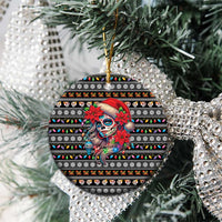 Mexican Sugar Skull Lady Christmas Ceramic Ornament Feliz Navidad Mexico - Wonder Print Shop