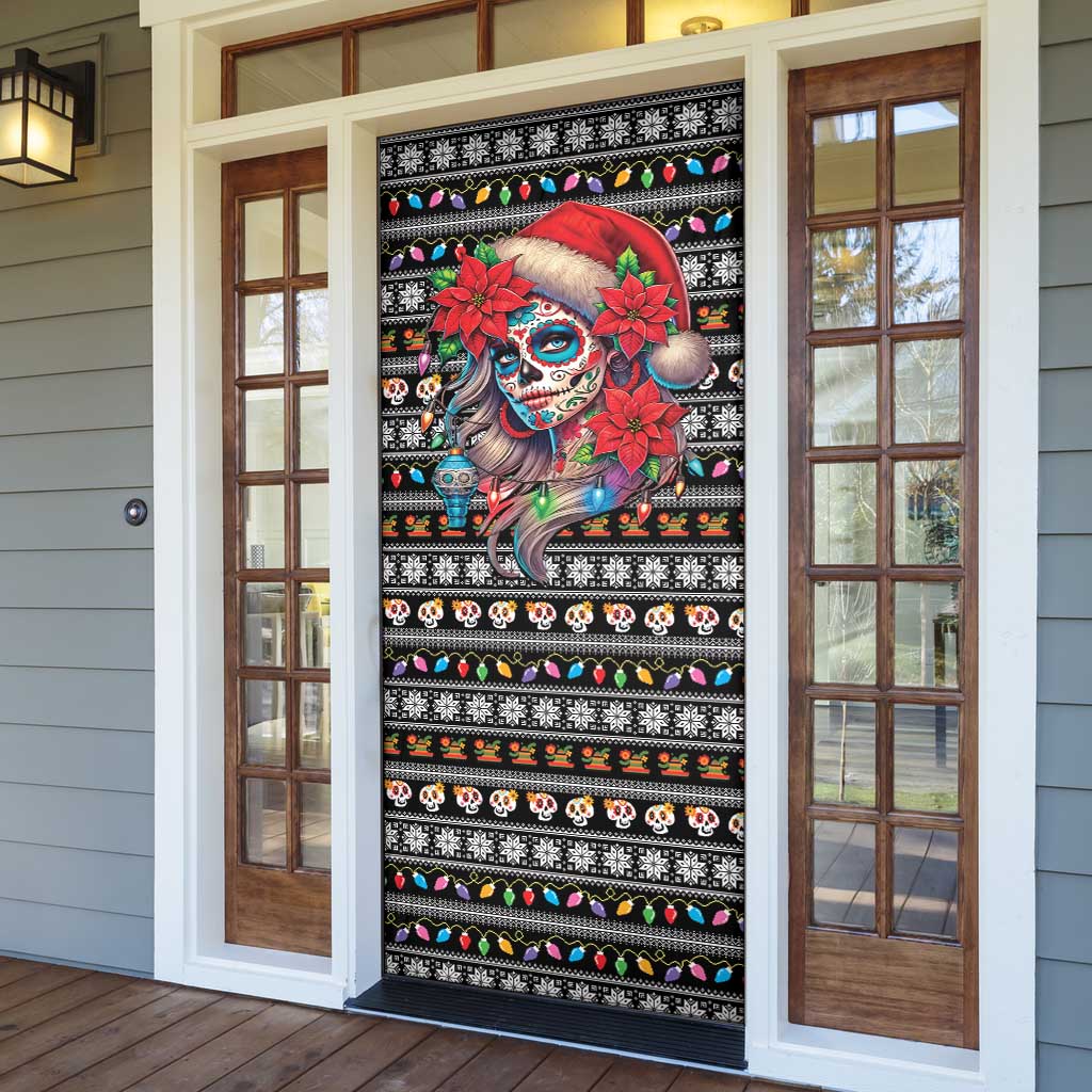 Mexican Sugar Skull Lady Christmas Door Cover Feliz Navidad Mexico - Wonder Print Shop